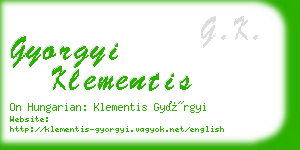 gyorgyi klementis business card